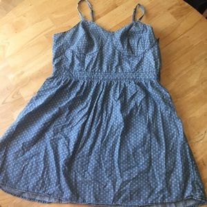 Denim Chambray polka dot short dress size xl